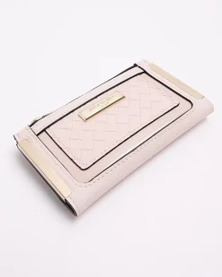 Pink embossed weave purse