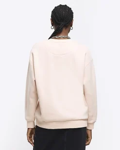 Pink embroidered sweatshirt