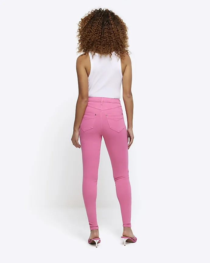 Pink high waisted bum sculpt jeggings