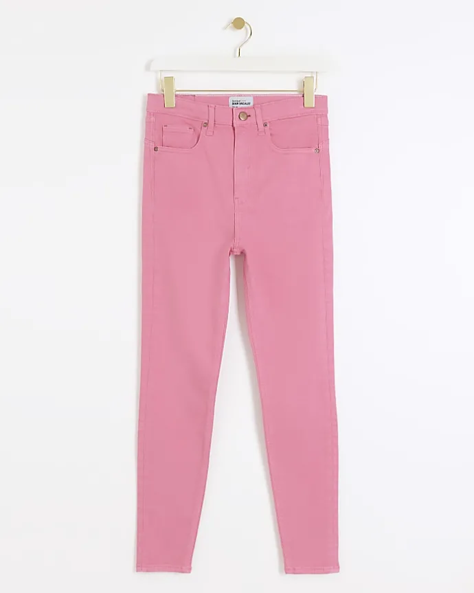 Pink high waisted bum sculpt jeggings