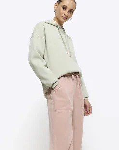 Pink lyocell cuffed joggers