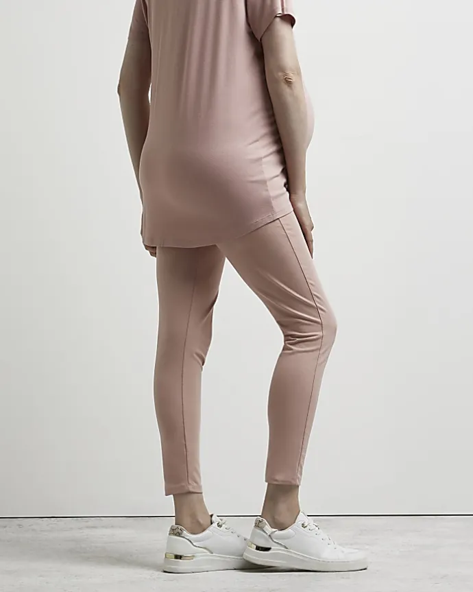 Pink maternity leggings