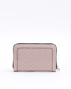 Pink patent embossed purse