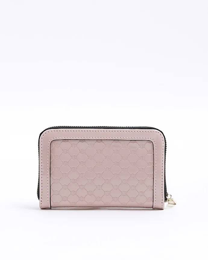 Pink patent embossed purse