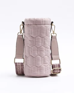 Pink quilted bottle holder bag
