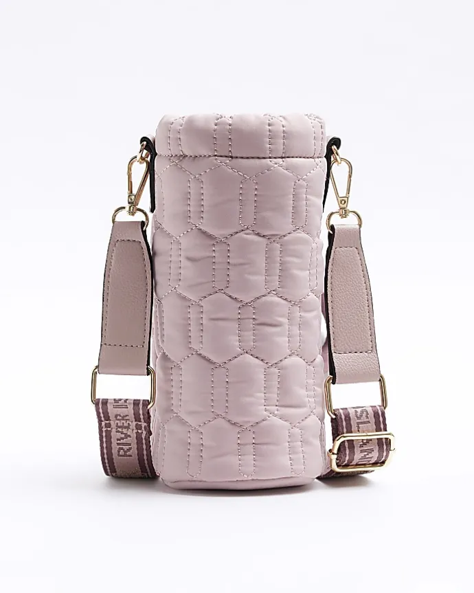 Pink quilted bottle holder bag