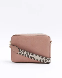 Pink RI monogram boxy cross body bag