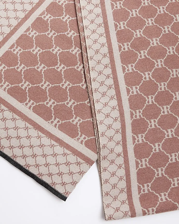 Pink RI Monogram Scarf