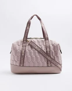 Pink soft quilted travel bag