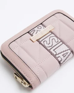 Pink soft quilted webbing purse