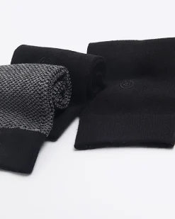 5PK Black ankle socks
