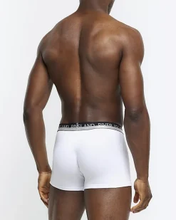 4PK black elasticated trunks