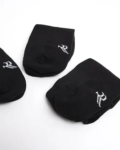 5PK Black Rib Trainer Socks