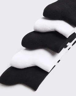 5PK black stripe tube socks