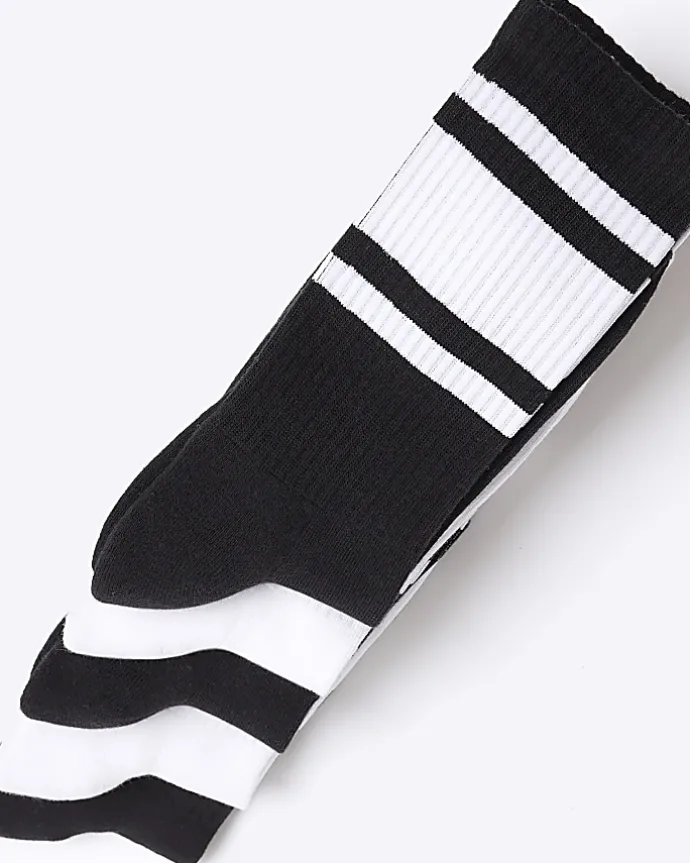 5PK black stripe tube socks