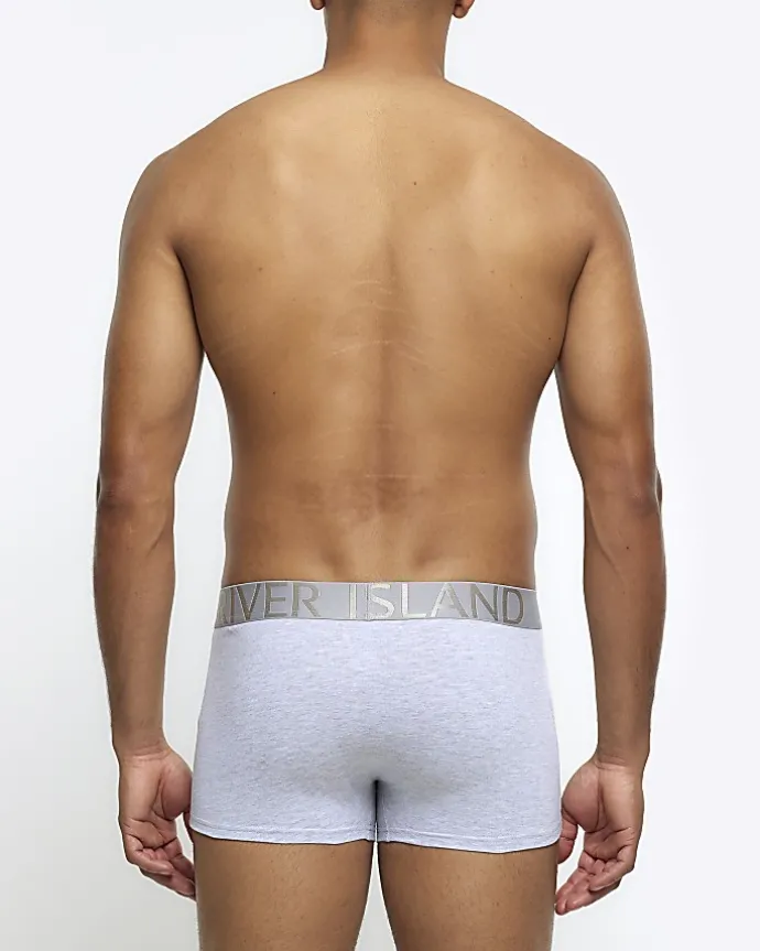 4PK Grey RI cotton stretch trunks