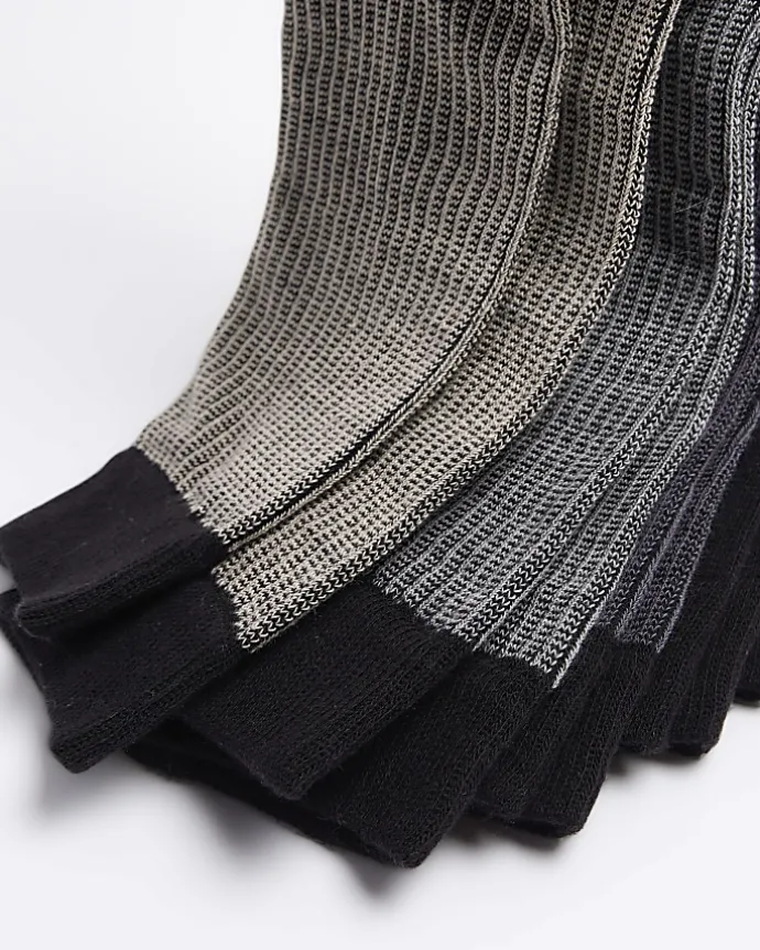5PK grey textured smart socks
