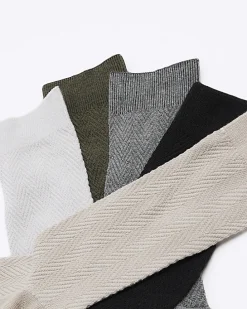 5PK Khaki ankle socks
