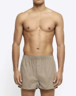 3PK khaki stripe boxer shorts