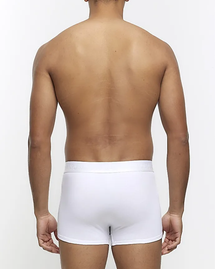 4PK white cotton stretch trunks