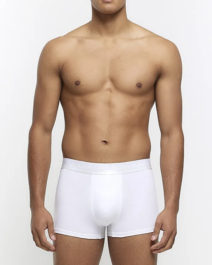 4PK white cotton stretch trunks