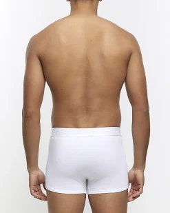 4PK white cotton stretch trunks