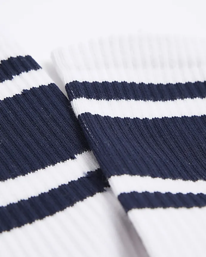 5PK white stripe tube socks