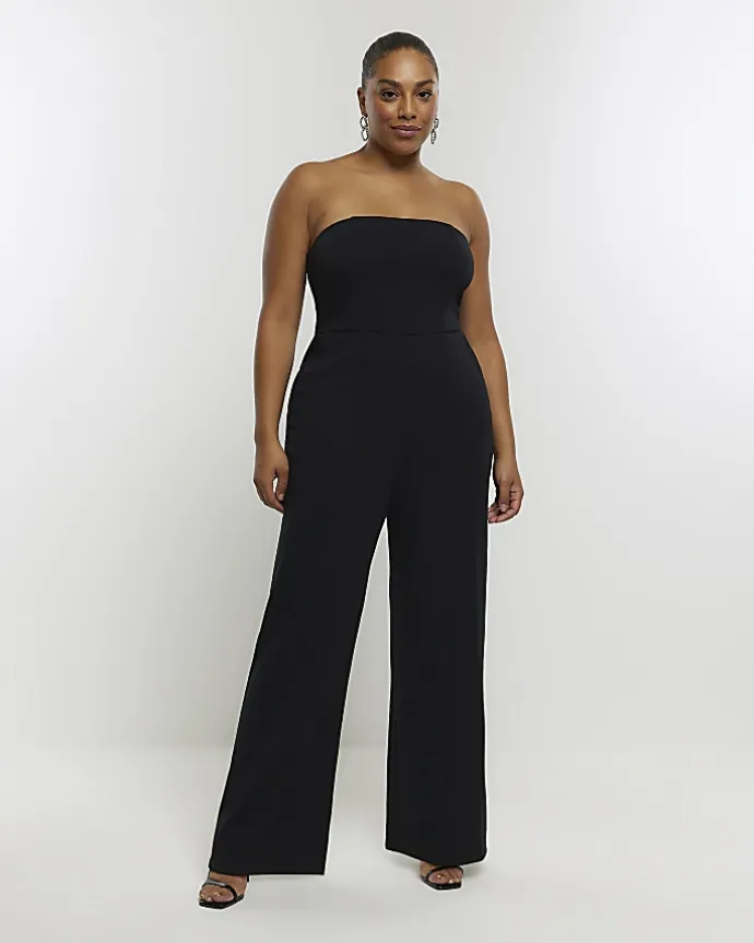Plus black bandeau jumpsuit