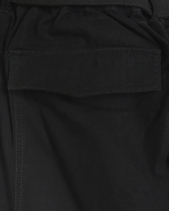 Plus black belted utility cargo trousers