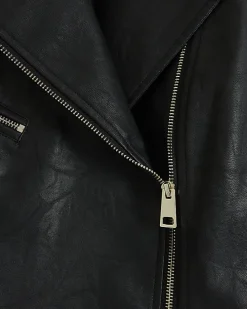 Plus black faux leather biker jacket