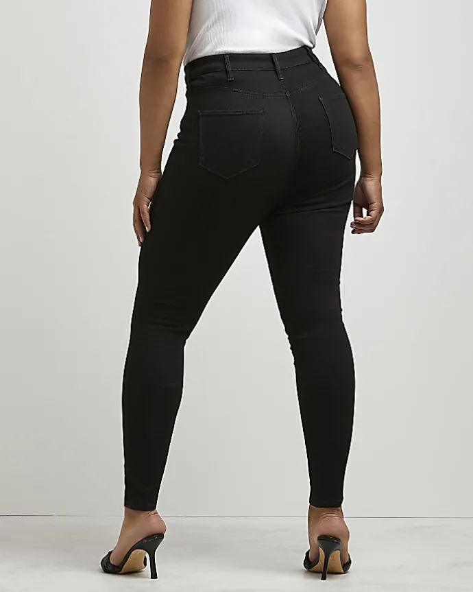 Plus black high waist skinny jeans