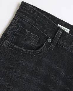 Plus black mid rise relaxed straight jeans