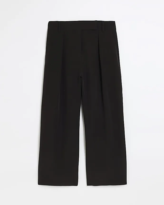 Plus black pleated wide leg trousers