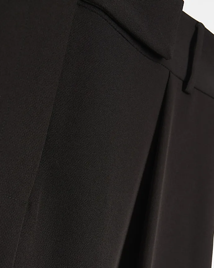 Plus black pleated wide leg trousers