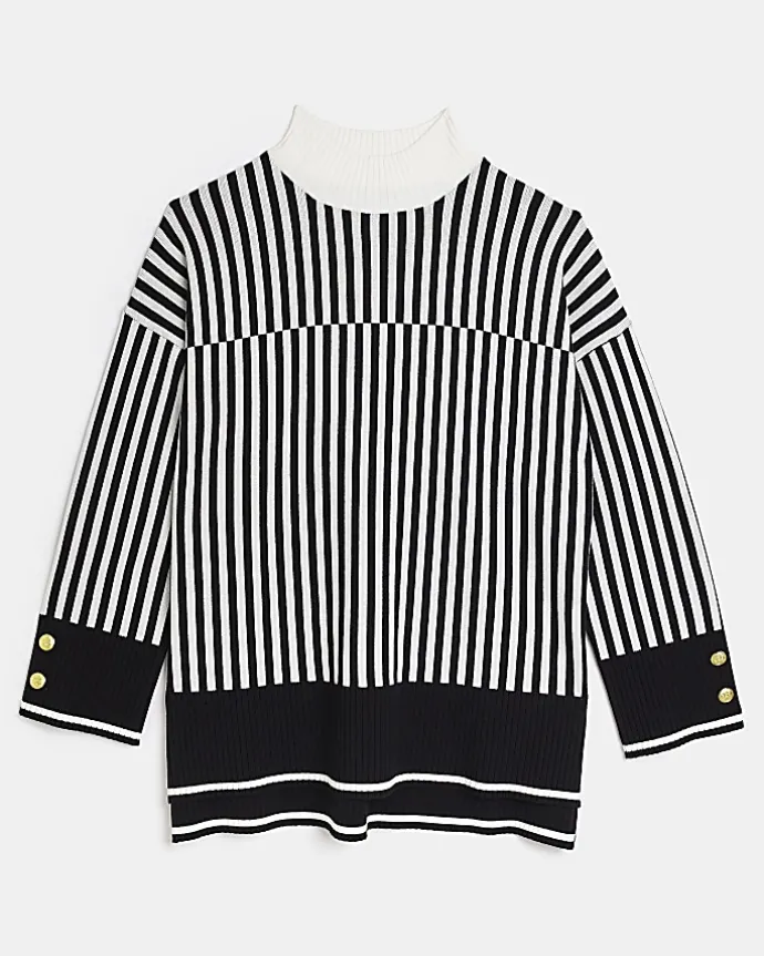 Plus black stripe long sleeve jumper