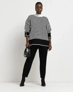 Plus black stripe long sleeve jumper