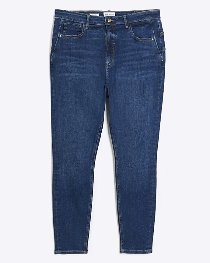 Plus blue high waist bum sculpt skinny jeans