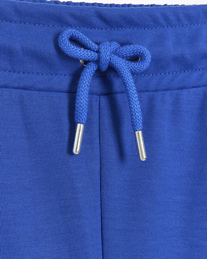 Plus blue side stripe wide leg joggers