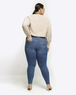 Plus blue skinny fit bum sculpt jeans