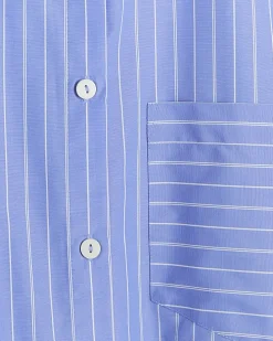 Plus blue stripe crop shirt