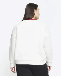 Plus cream embroidered sweatshirt