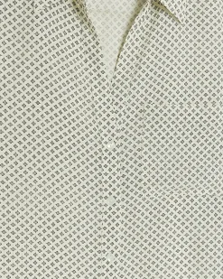 Plus cream geometric print shirt
