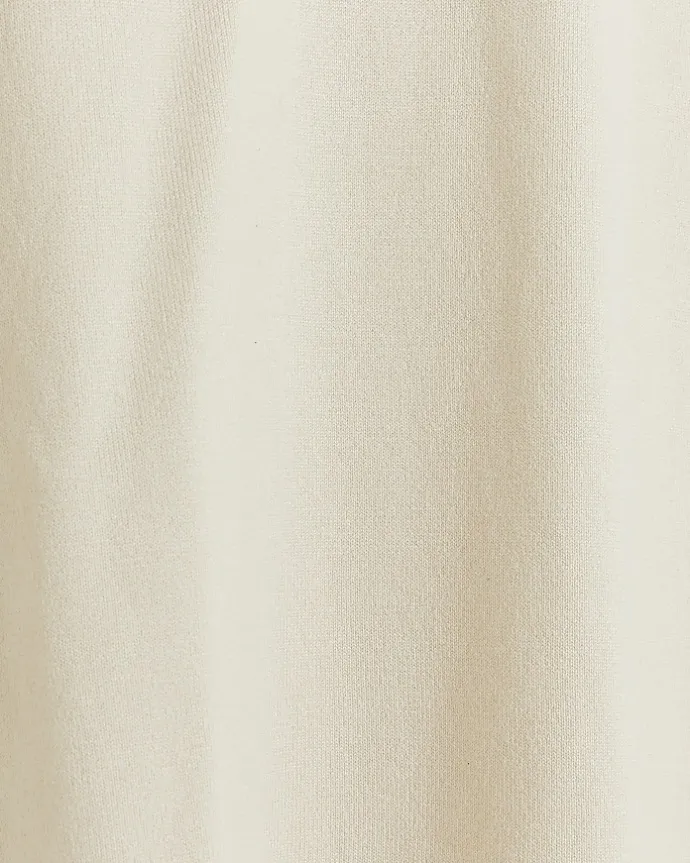 Plus cream knit long sleeve top