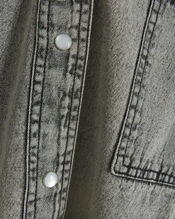 Plus grey denim long sleeve shirt