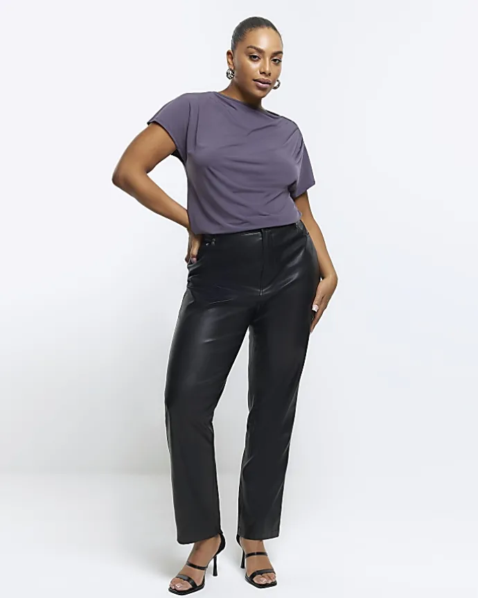 Plus grey drape t-shirt