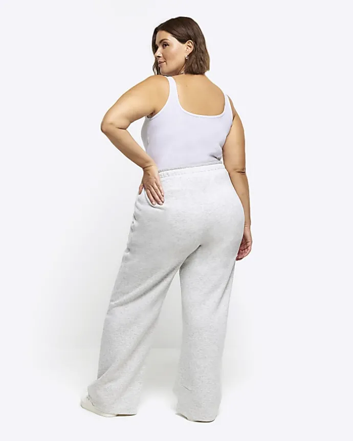 Plus grey wide leg joggers