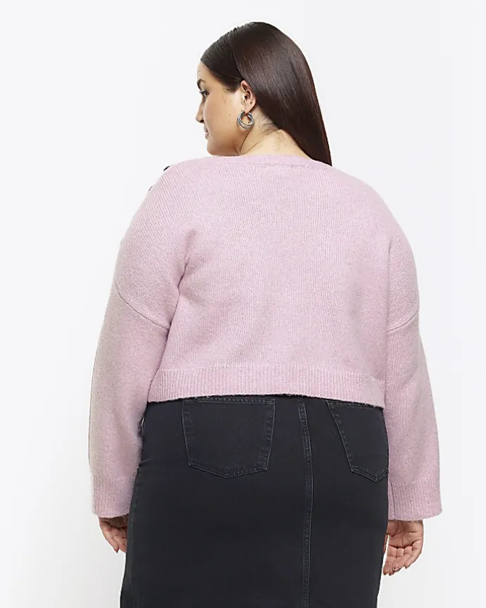 Plus pink crop jumper