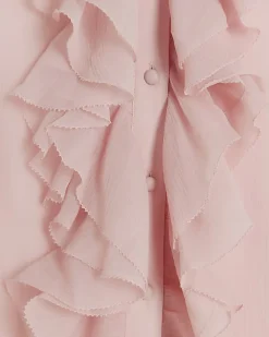 Plus pink frill blouse