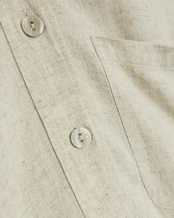 Plus stone oversized shirt with linen