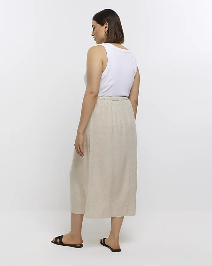 Plus stone skirt with linen
